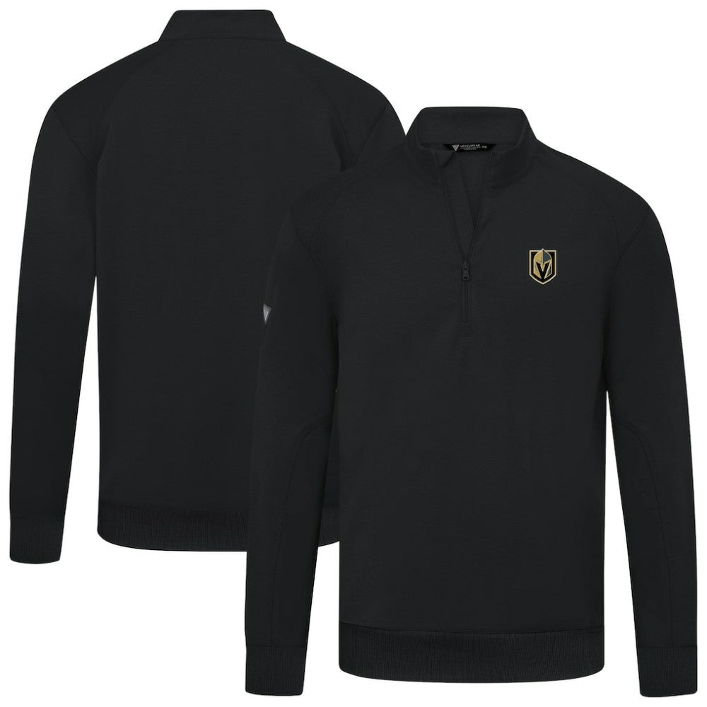 Vegas Golden Knights Levelwear Upright Tri-Blend Quarter-Zip Pullover Black