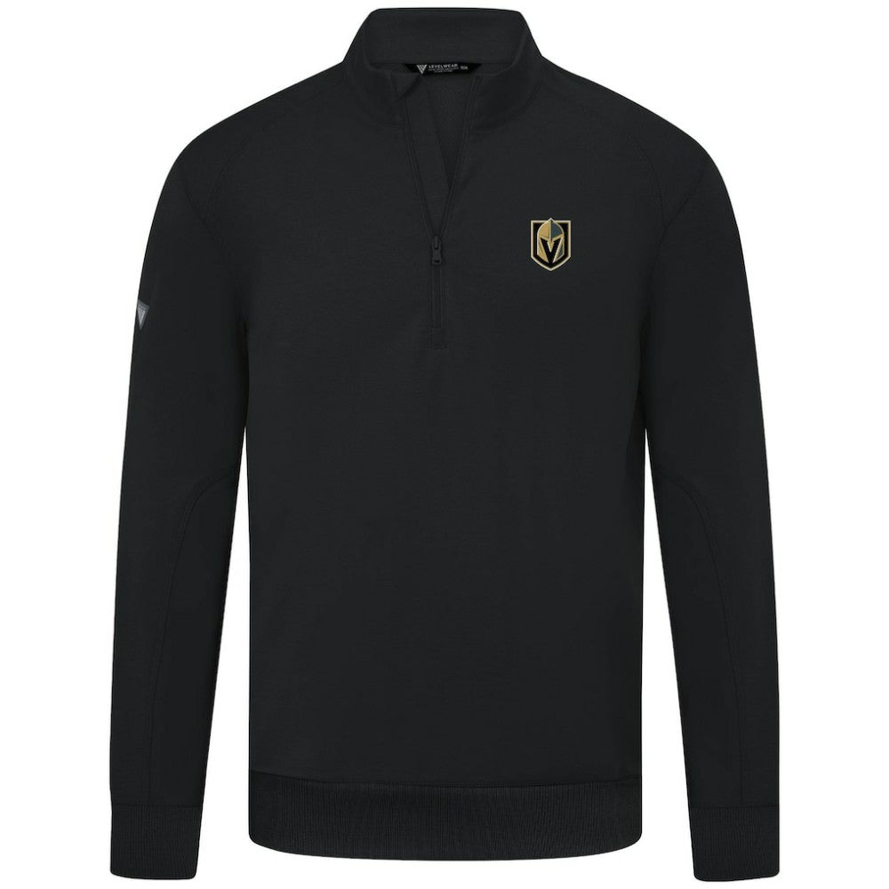 Vegas Golden Knights Levelwear Upright Tri-Blend Quarter-Zip Pullover Black