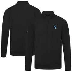 Seattle Kraken Levelwear Upright Tri-Blend Quarter-Zip Pullover Black