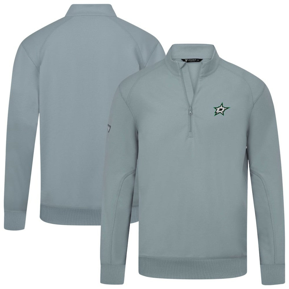 Dallas Stars Levelwear Upright Tri-Blend Quarter-Zip Pullover Gray
