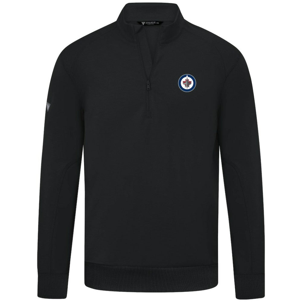 Winnipeg Jets Levelwear Upright Tri-Blend Quarter-Zip Pullover Black