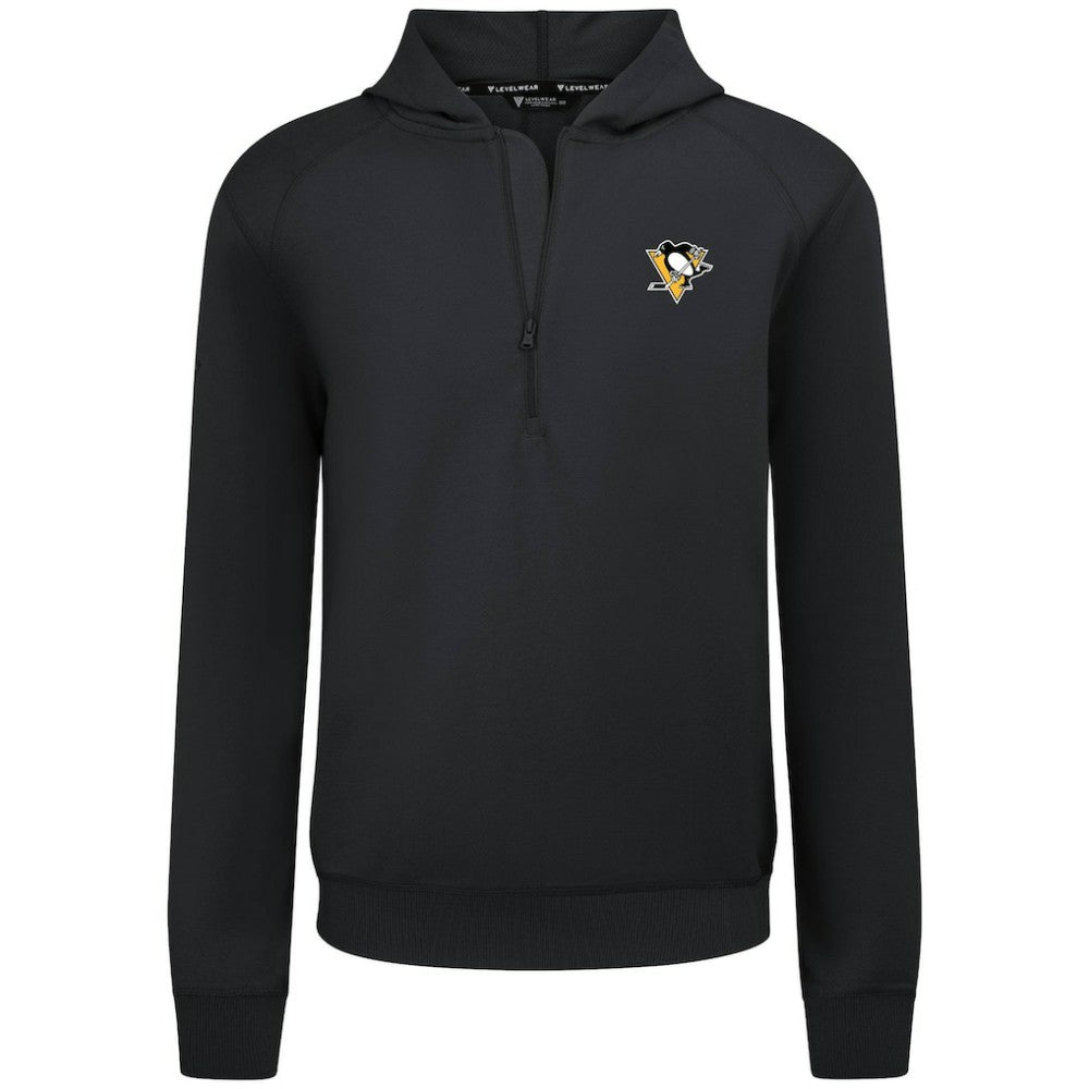 Pittsburgh Penguins Levelwear Technic Quarter-Zip Pullover Hoodie Black