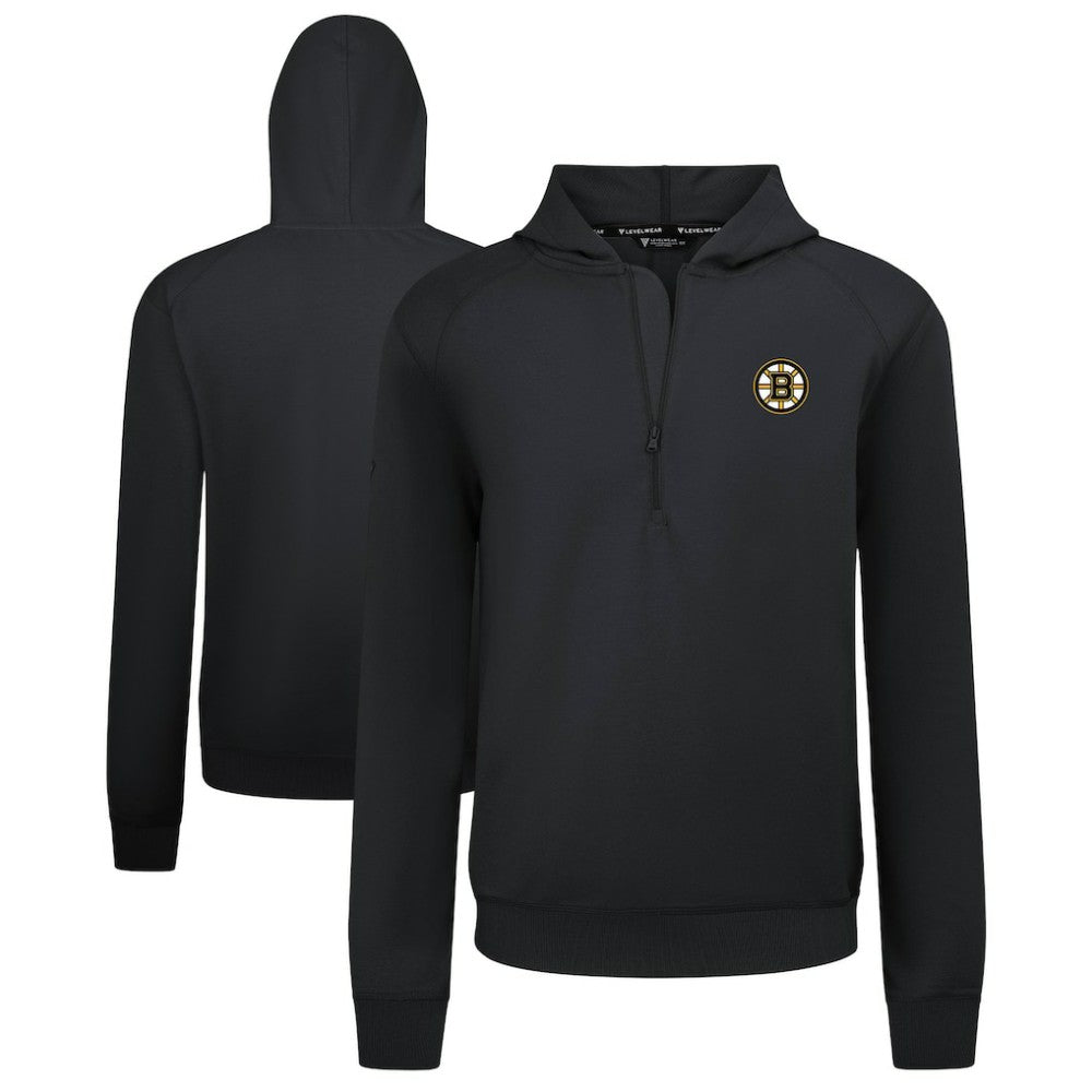 Boston Bruins Levelwear Technic Quarter-Zip Pullover Hoodie Black