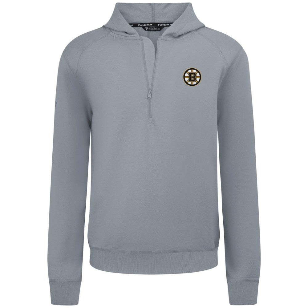 Boston Bruins Levelwear Technic Quarter-Zip Pullover Hoodie Gray