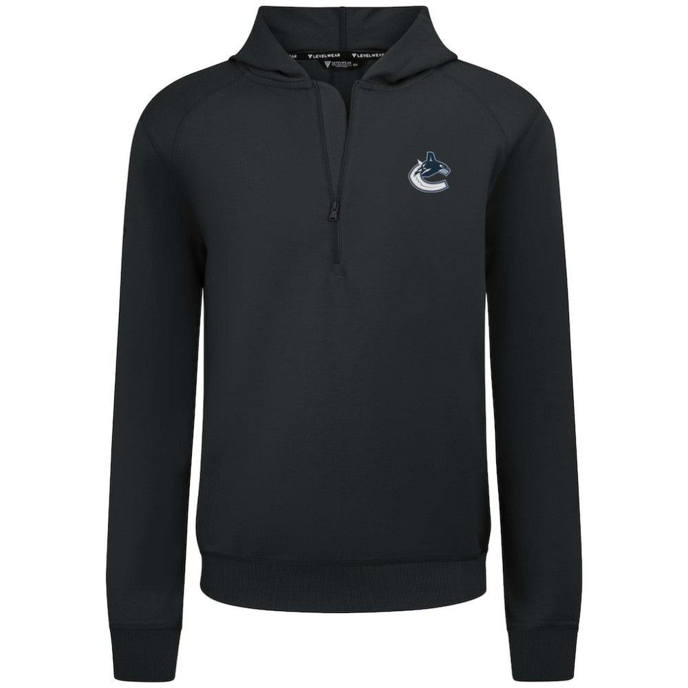 Vancouver Canucks Levelwear Technic Quarter-Zip Pullover Hoodie Black