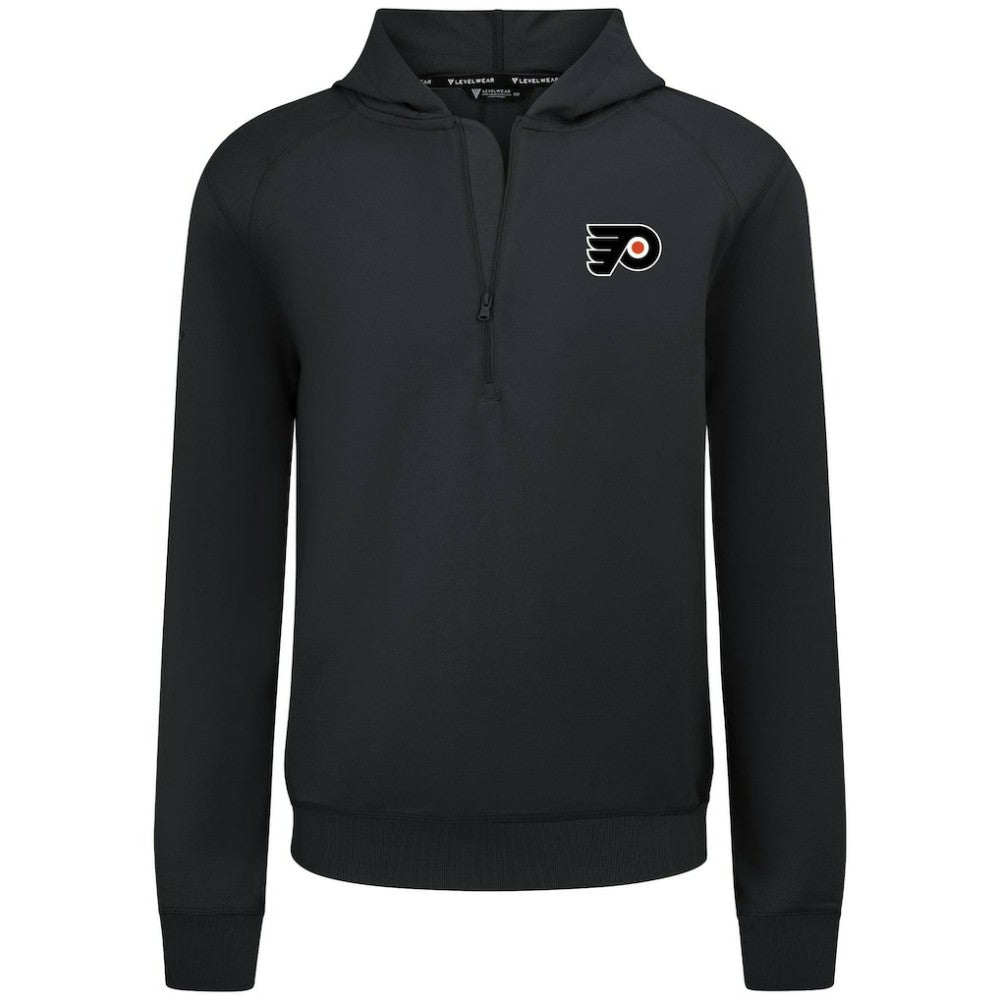 Philadelphia Flyers Levelwear Technic Quarter-Zip Pullover Hoodie Black