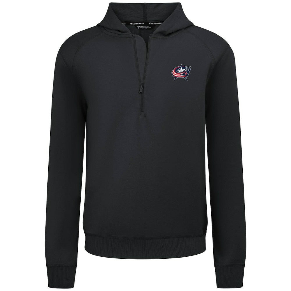 Columbus Blue Jackets Levelwear Technic Quarter-Zip Pullover Hoodie Black