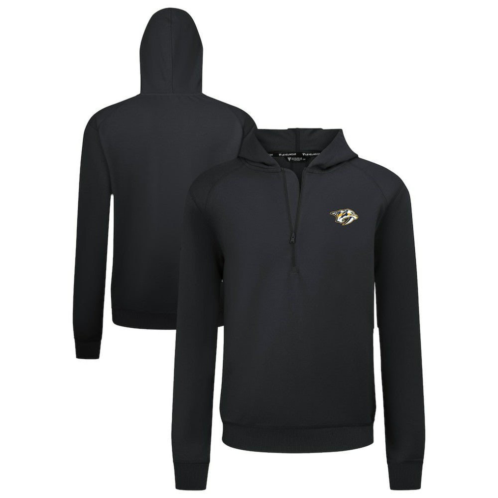 Nashville Predators Levelwear Technic Quarter-Zip Pullover Hoodie Black