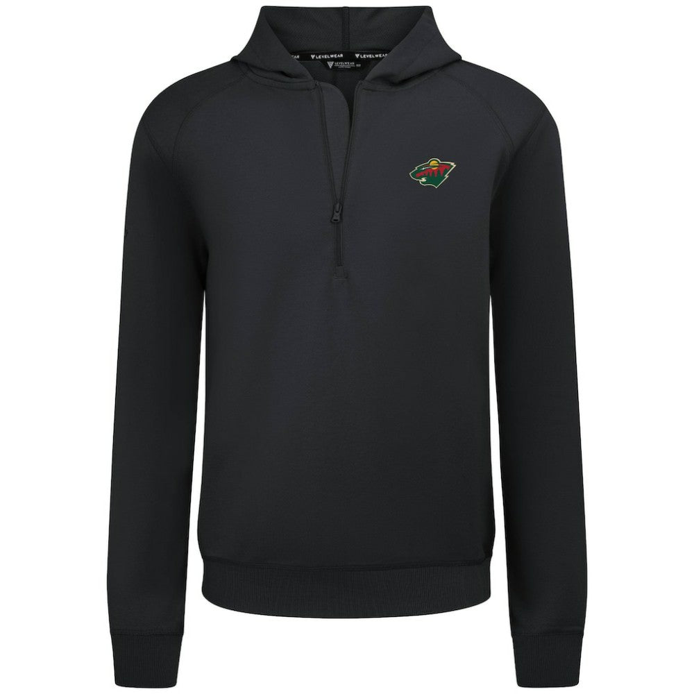Minnesota Wild Levelwear Technic Quarter-Zip Pullover Hoodie Black