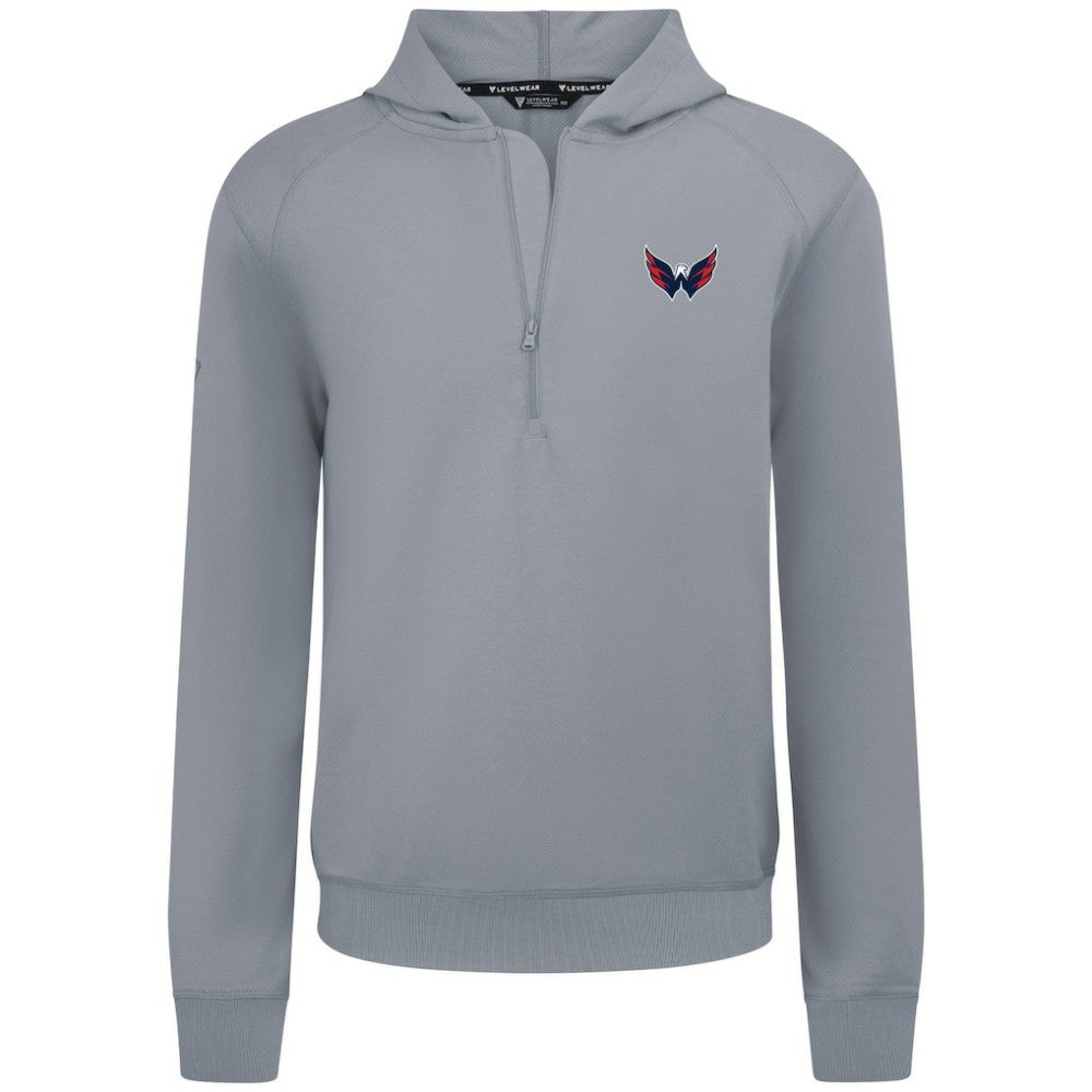 Washington Capitals Levelwear Technic Quarter-Zip Pullover Hoodie Gray
