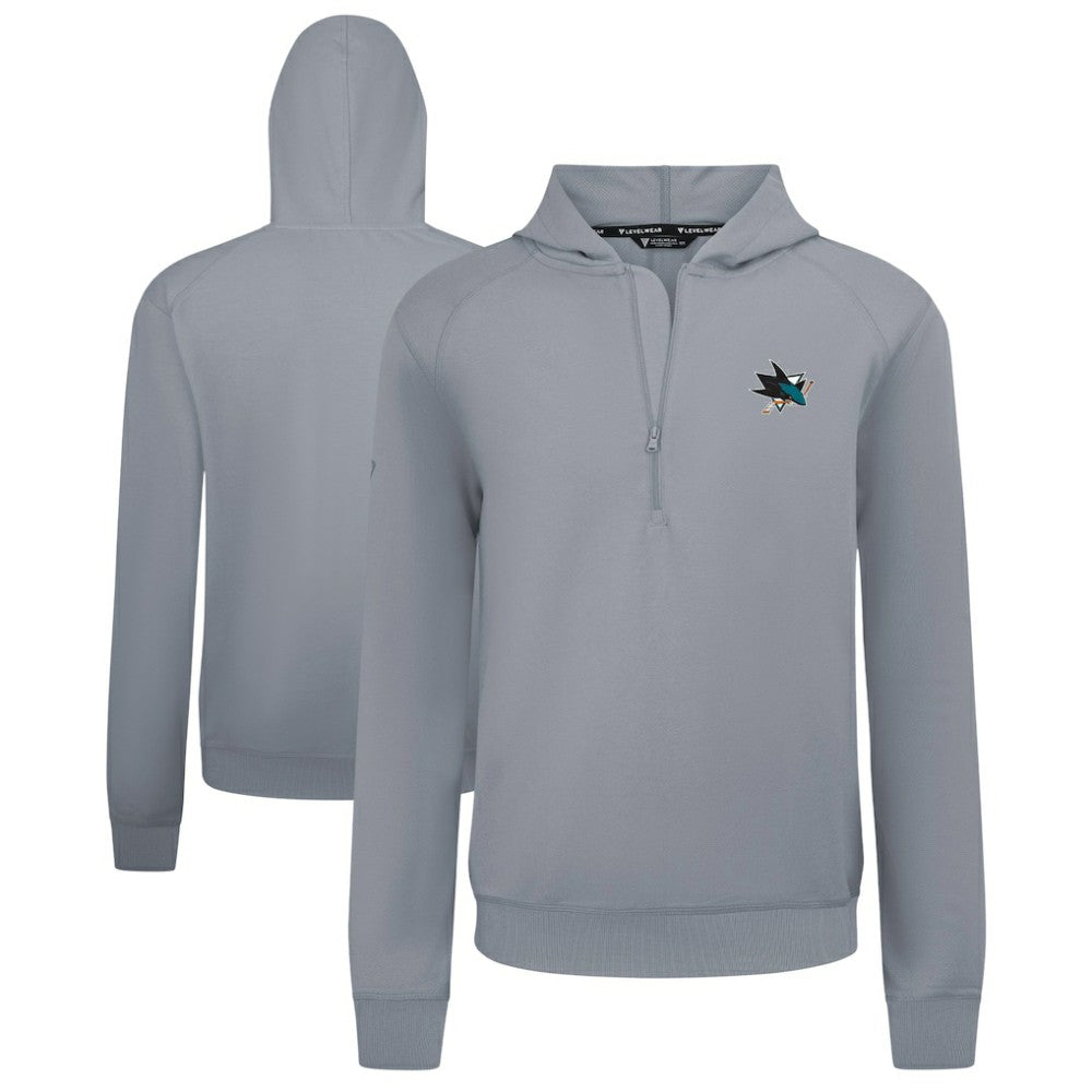 San Jose Sharks Levelwear Technic Quarter-Zip Pullover Hoodie Gray