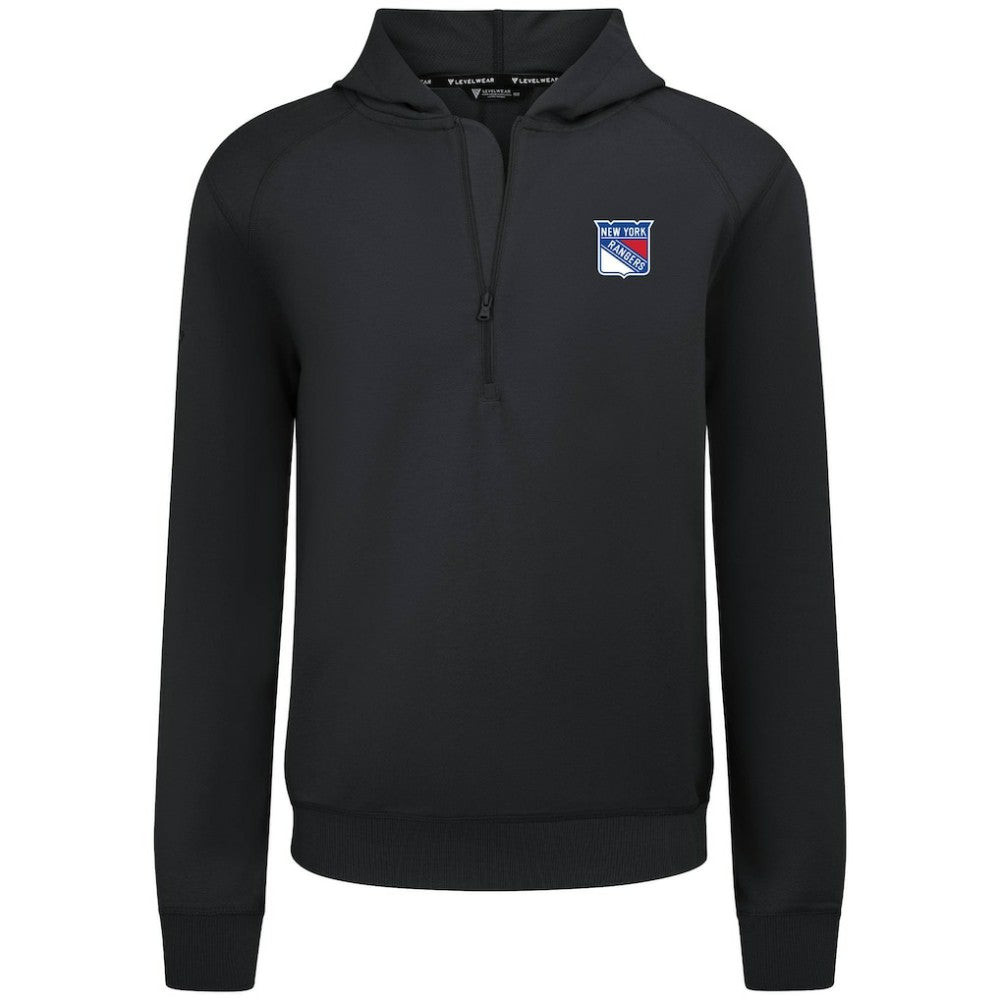 New York Rangers Levelwear Technic Quarter-Zip Pullover Hoodie Black