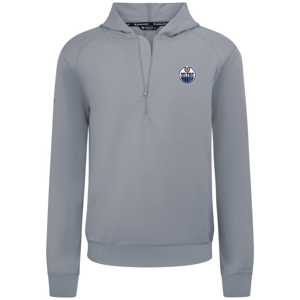 Edmonton Oilers Levelwear Technic Quarter-Zip Pullover Hoodie Gray
