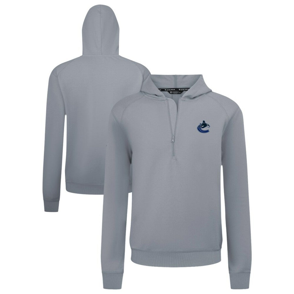 Vancouver Canucks Levelwear Technic Quarter-Zip Pullover Hoodie Gray