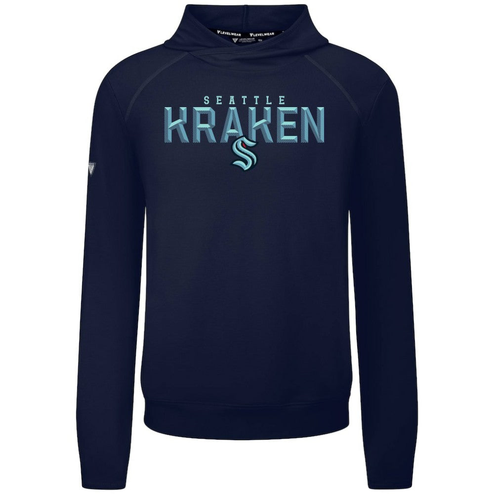 Seattle Kraken Levelwear Mandate Carve Tri-Blend Pullover Hoodie Deep Sea Blue