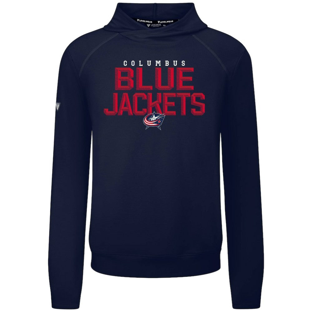 Columbus Blue Jackets Levelwear Mandate Carve Tri-Blend Pullover Hoodie Navy