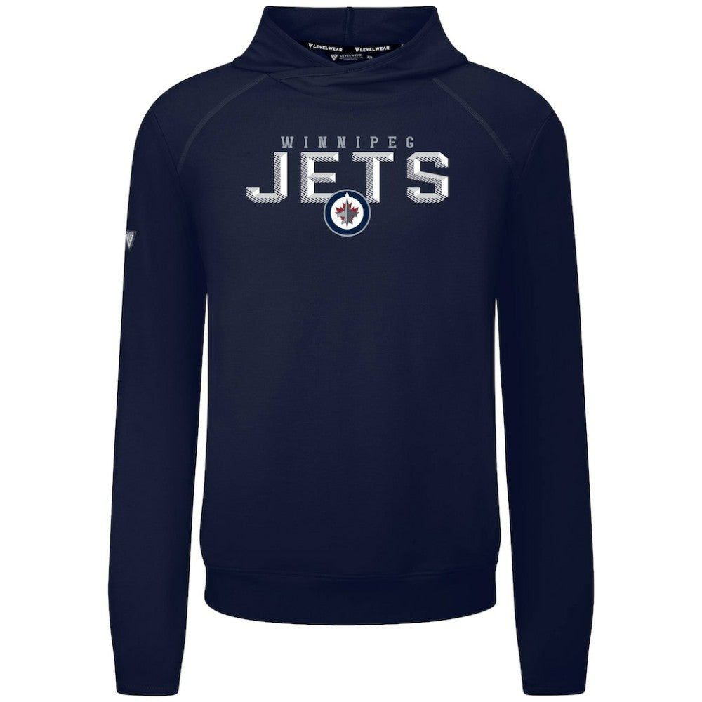 Winnipeg Jets Levelwear Mandate Carve Tri-Blend Pullover Hoodie Navy