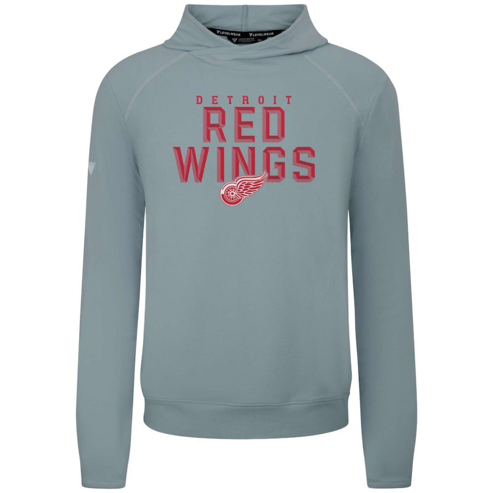 Detroit Red Wings Levelwear Mandate Carve Tri-Blend Pullover Hoodie Gray
