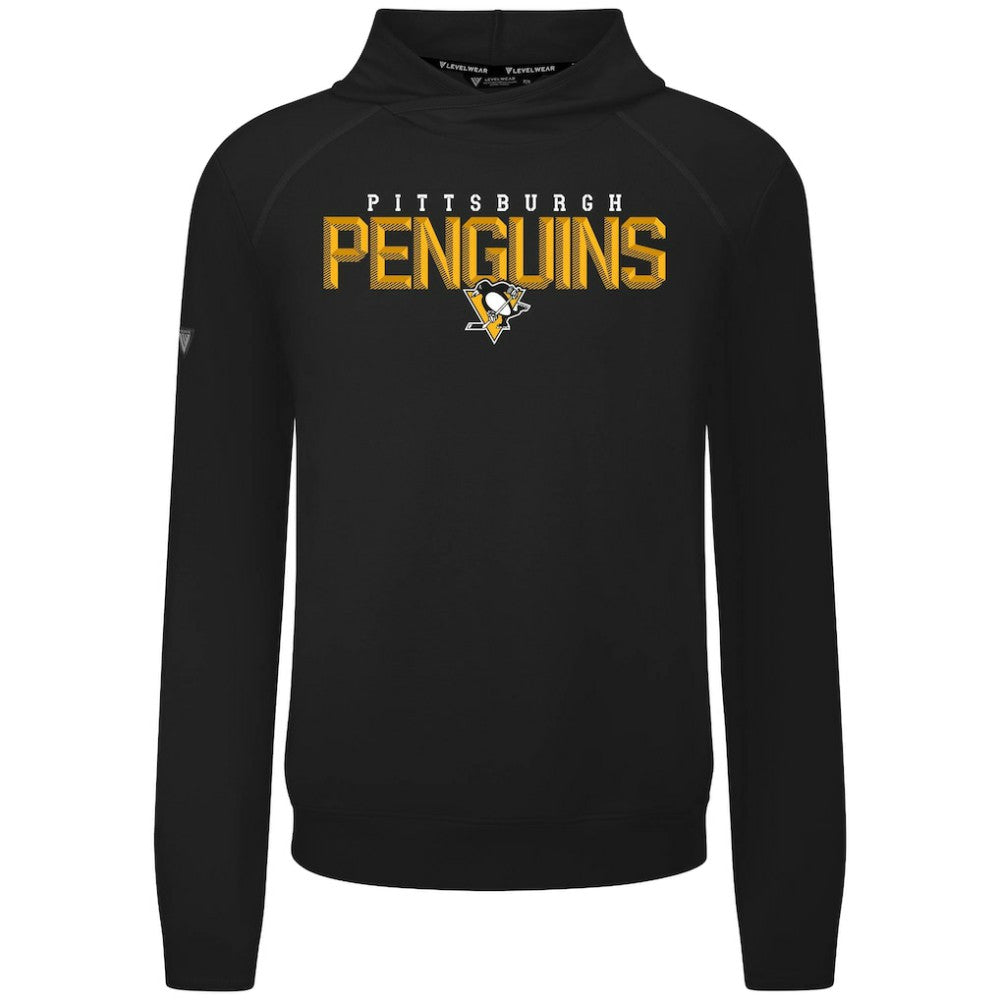 Pittsburgh Penguins Levelwear Mandate Carve Tri-Blend Pullover Hoodie Black
