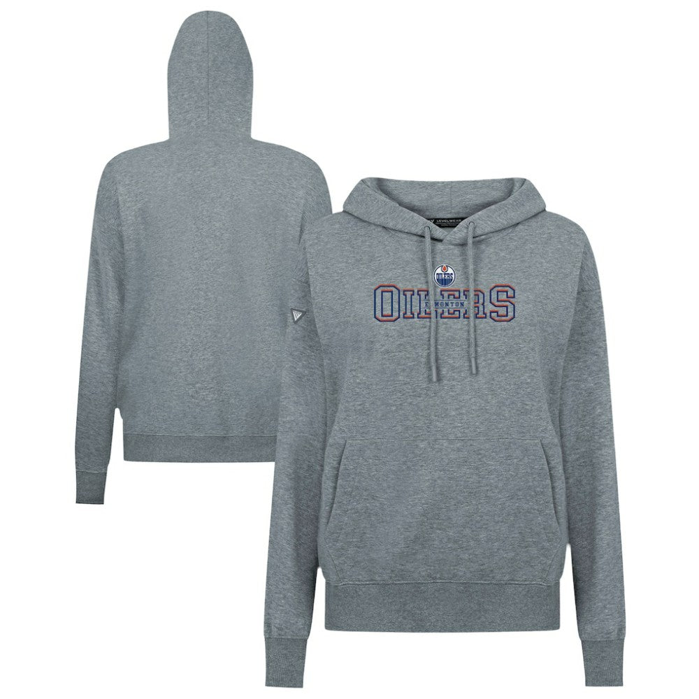 Edmonton Oilers Levelwear Women's Adorn Journey Pullover Hoodie Gray