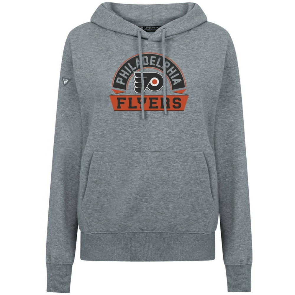 Philadelphia Flyers Levelwear Women's Adorn Banner Arch Pullover Hoodie Gray