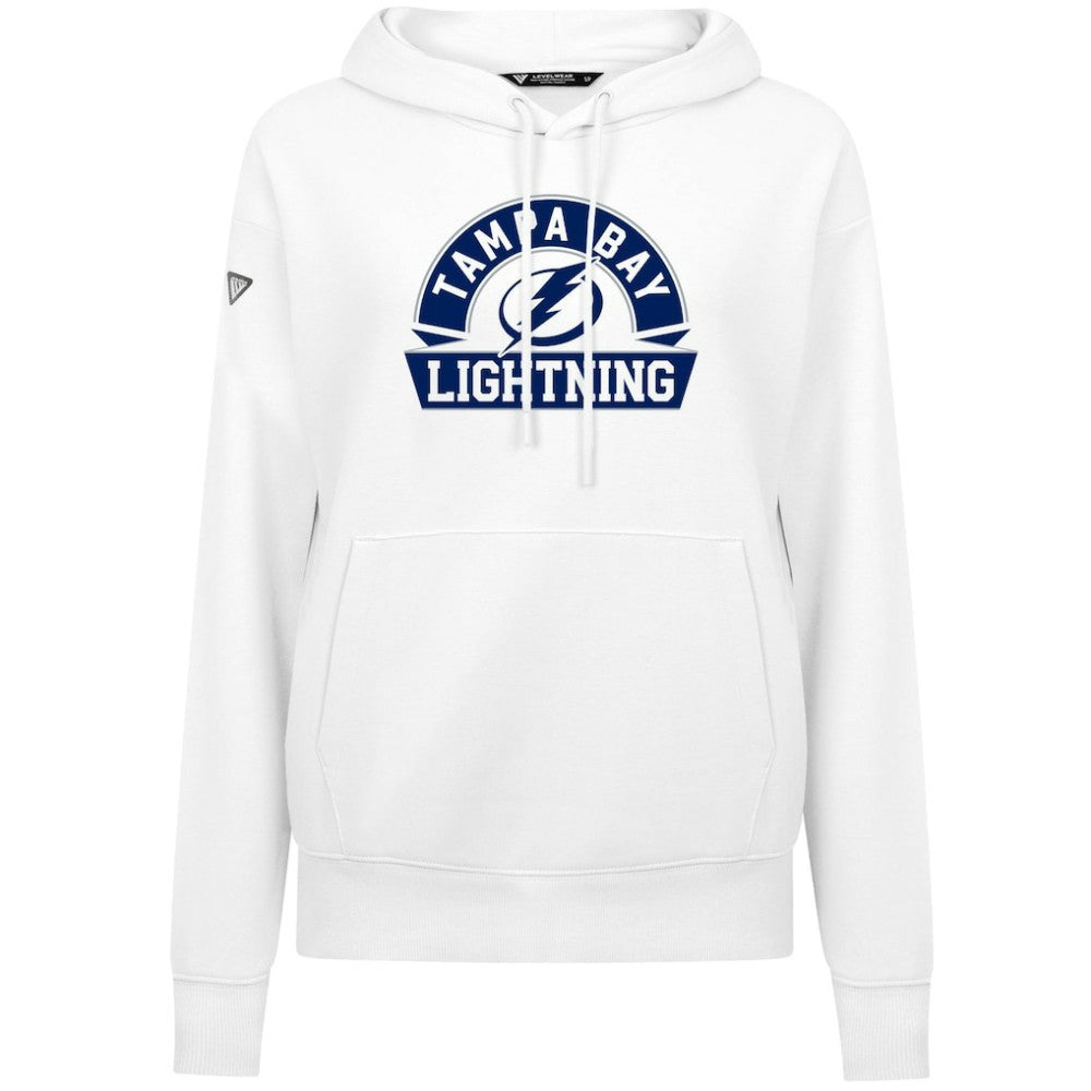 Tampa Bay Lightning Levelwear Women's Adorn Banner Arch Pullover Hoodie White
