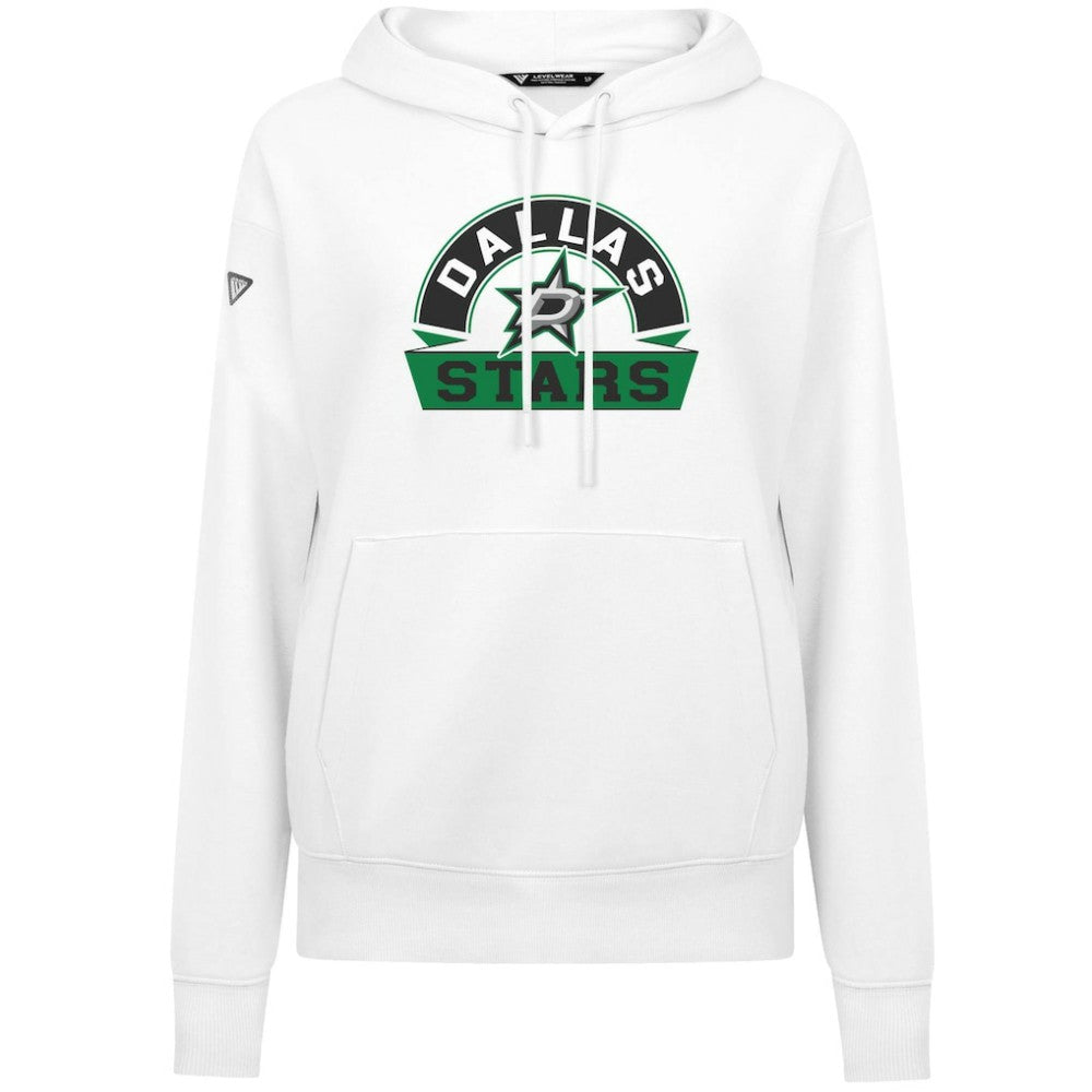Dallas Stars Levelwear Women's Adorn Banner Arch Pullover Hoodie White