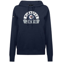 Winnipeg Jets Levelwear Women's Adorn Banner Arch Pullover Hoodie Navy