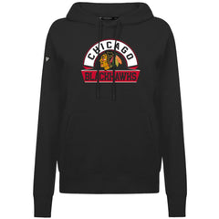 Chicago Blackhawks Levelwear Women's Adorn Banner Arch Pullover Hoodie Black
