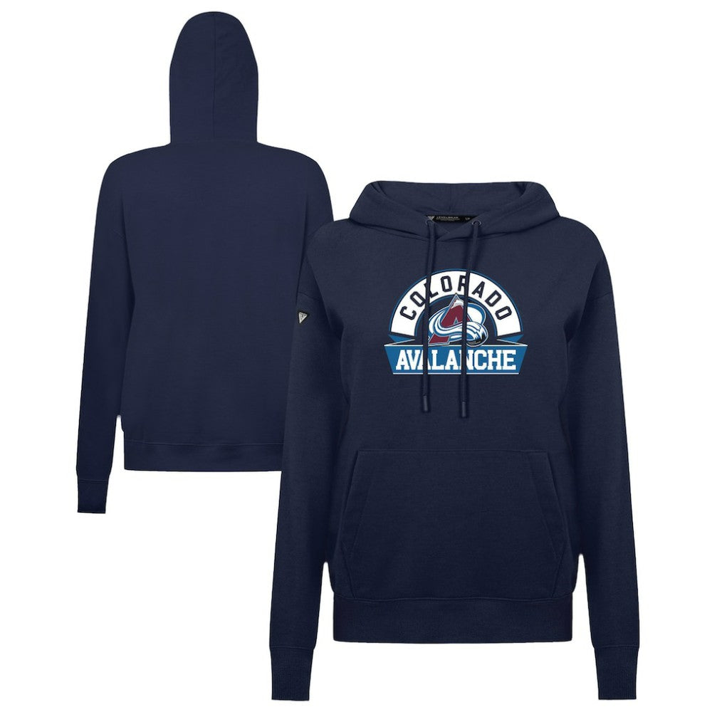 Colorado Avalanche Levelwear Women's Adorn Banner Arch Pullover Hoodie Navy