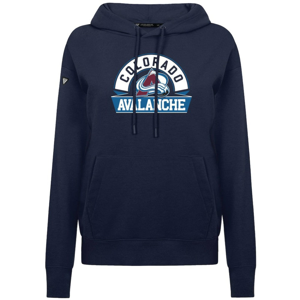 Colorado Avalanche Levelwear Women's Adorn Banner Arch Pullover Hoodie Navy