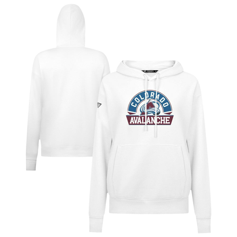 Colorado Avalanche Levelwear Women's Adorn Banner Arch Pullover Hoodie White