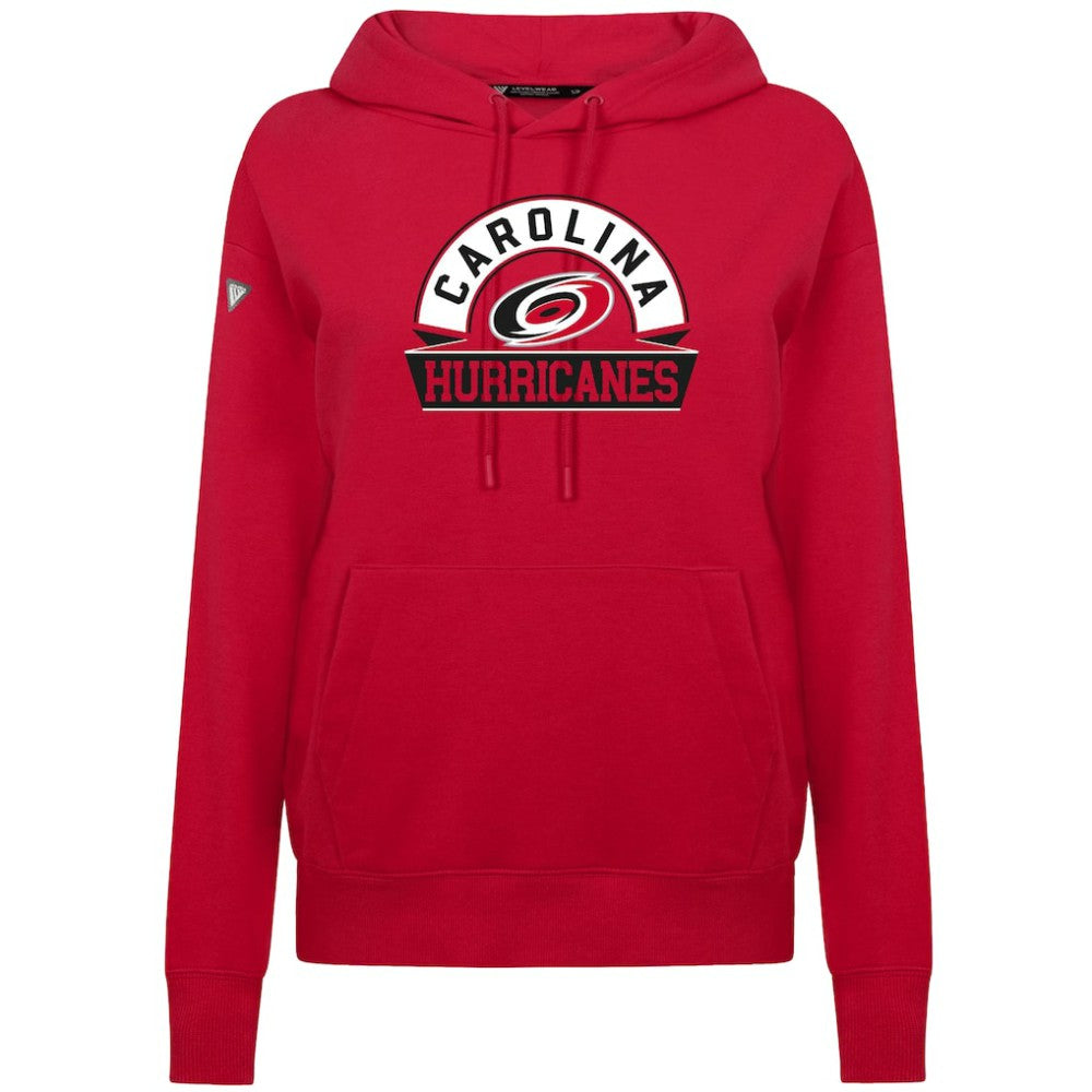 Carolina Hurricanes Levelwear Women's Adorn Banner Arch Pullover Hoodie Red