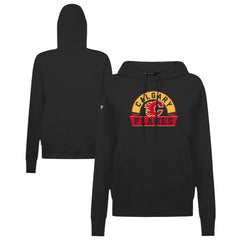 Calgary Flames Levelwear Women's Adorn Banner Arch Pullover Hoodie Black