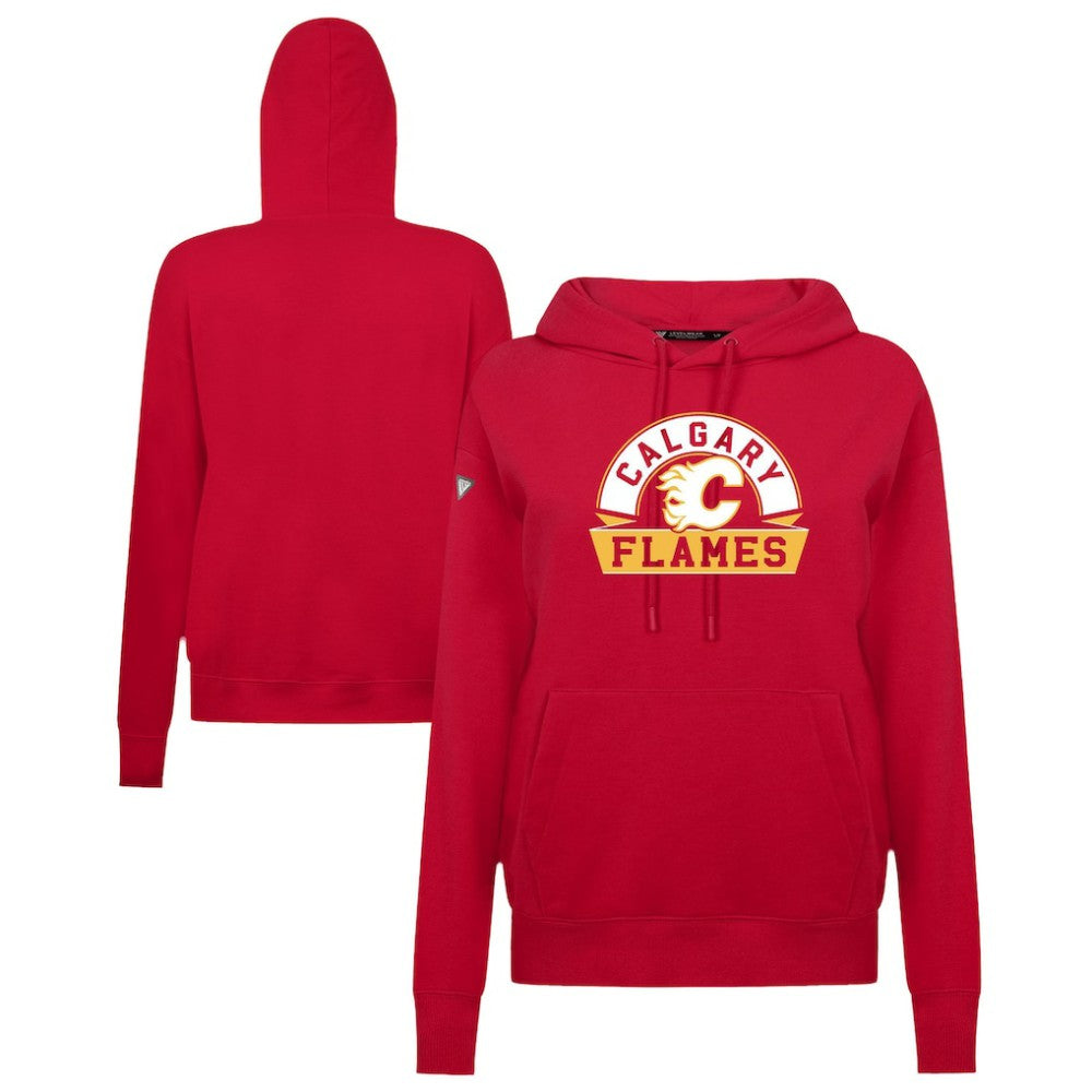 Calgary Flames Levelwear Women's Adorn Banner Arch Pullover Hoodie Red