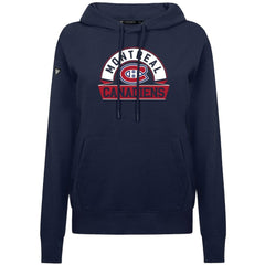 Montreal Canadiens Levelwear Women's Adorn Banner Arch Pullover Hoodie Navy