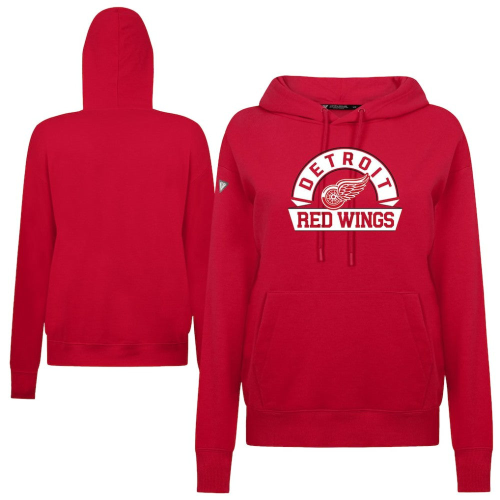 Detroit Red Wings Levelwear Women's Adorn Banner Arch Pullover Hoodie Red