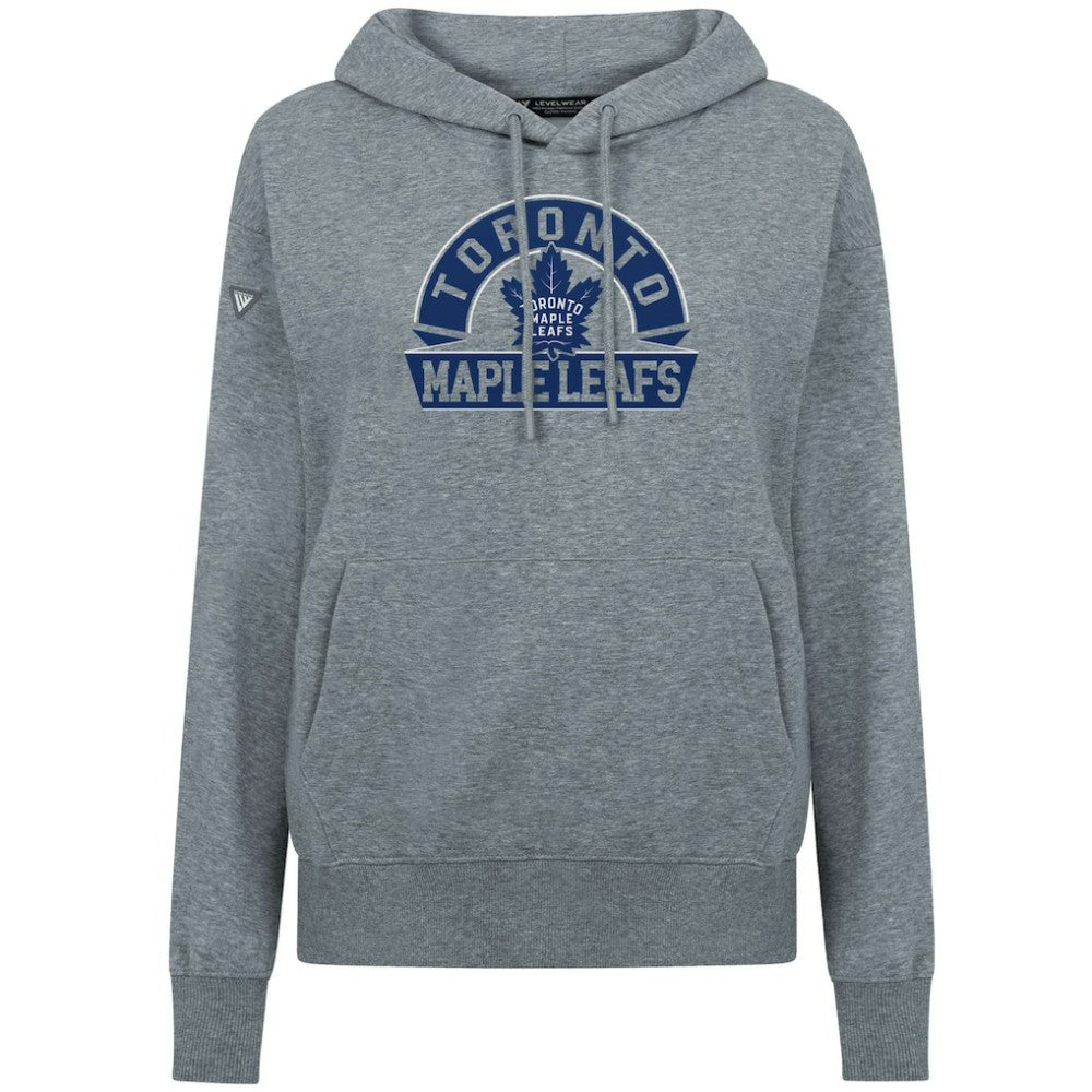 Toronto Maple Leafs Levelwear Women's Adorn Banner Arch Pullover Hoodie Gray