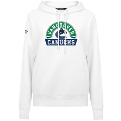 Vancouver Canucks Levelwear Women's Adorn Banner Arch Pullover Hoodie White