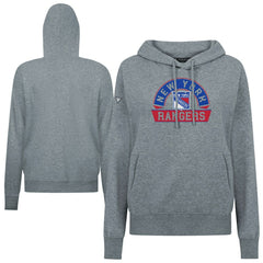New York Rangers Levelwear Women's Adorn Banner Arch Pullover Hoodie Gray