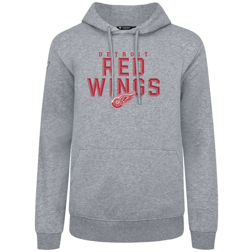 Detroit Red Wings Levelwear Podium Carve Pullover Hoodie Gray