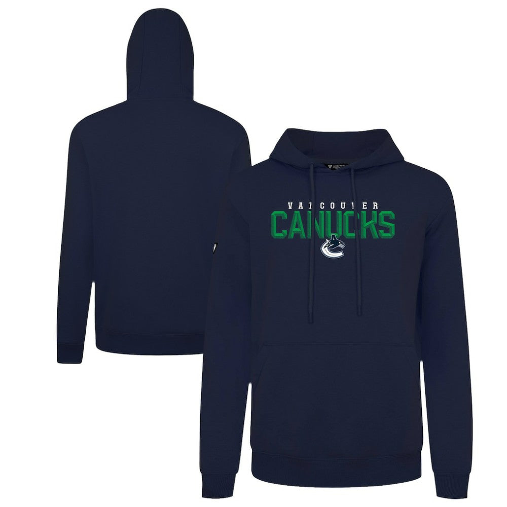 Vancouver Canucks Levelwear Podium Carve Pullover Hoodie Navy