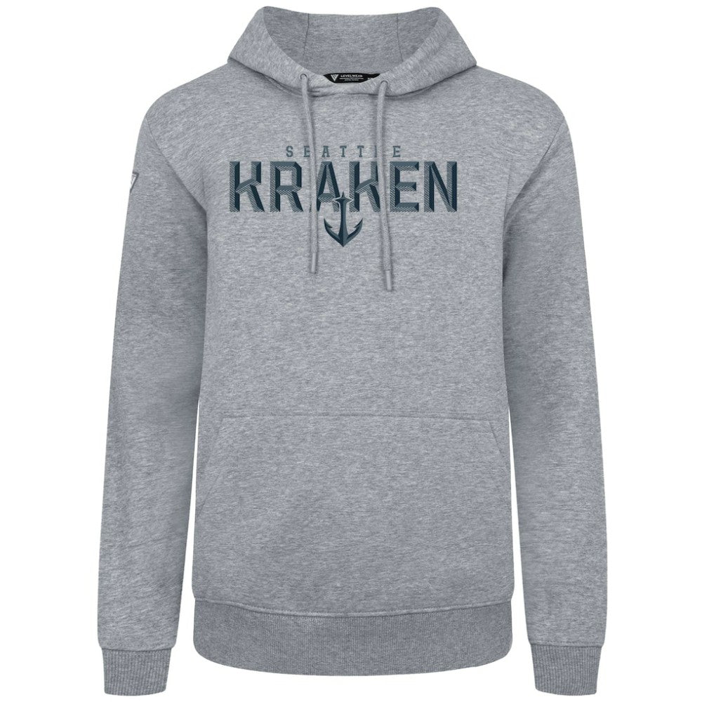 Seattle Kraken Levelwear Podium Carve Pullover Hoodie Gray
