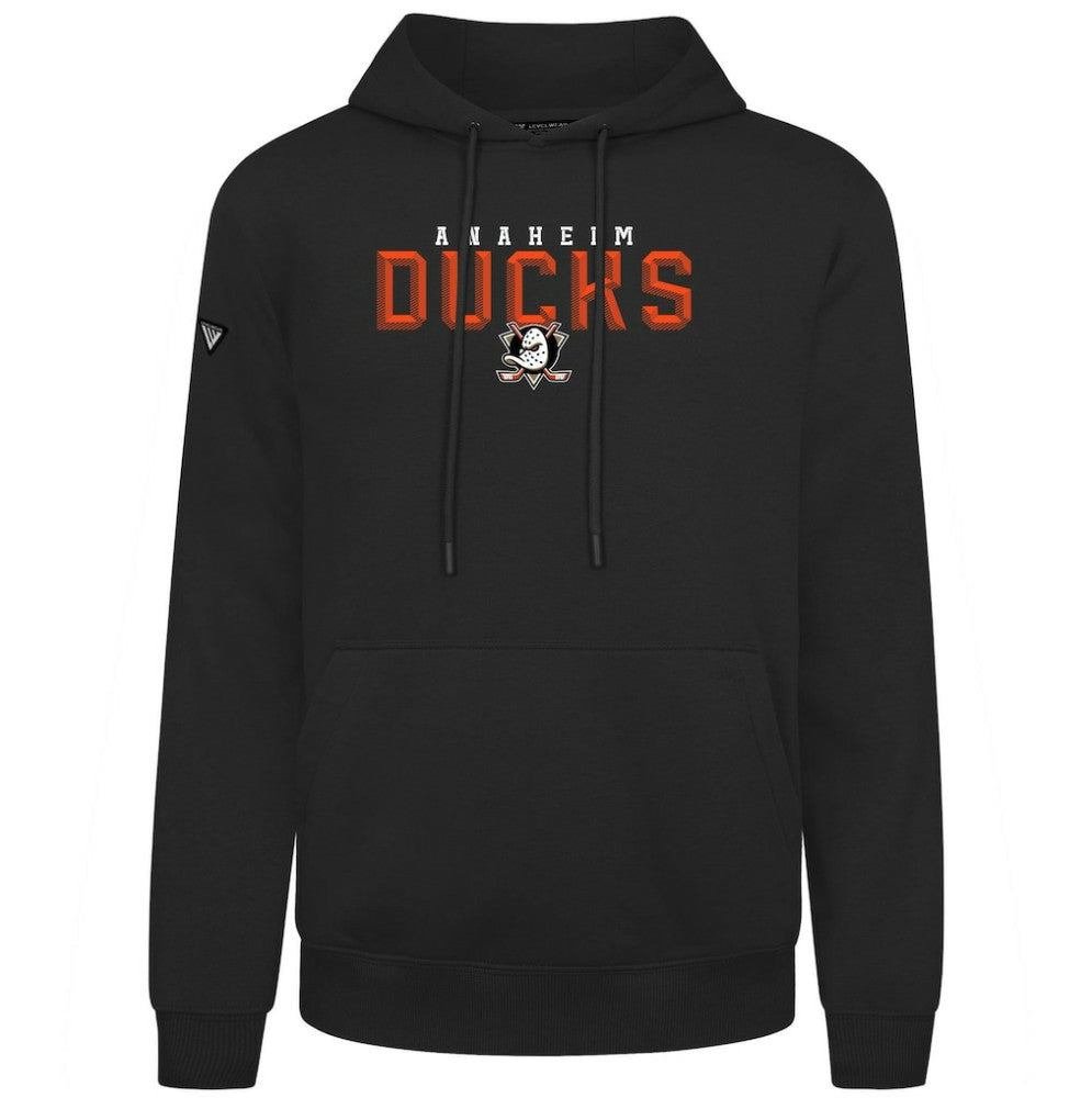 Anaheim Ducks Levelwear Podium Carve Pullover Hoodie Black