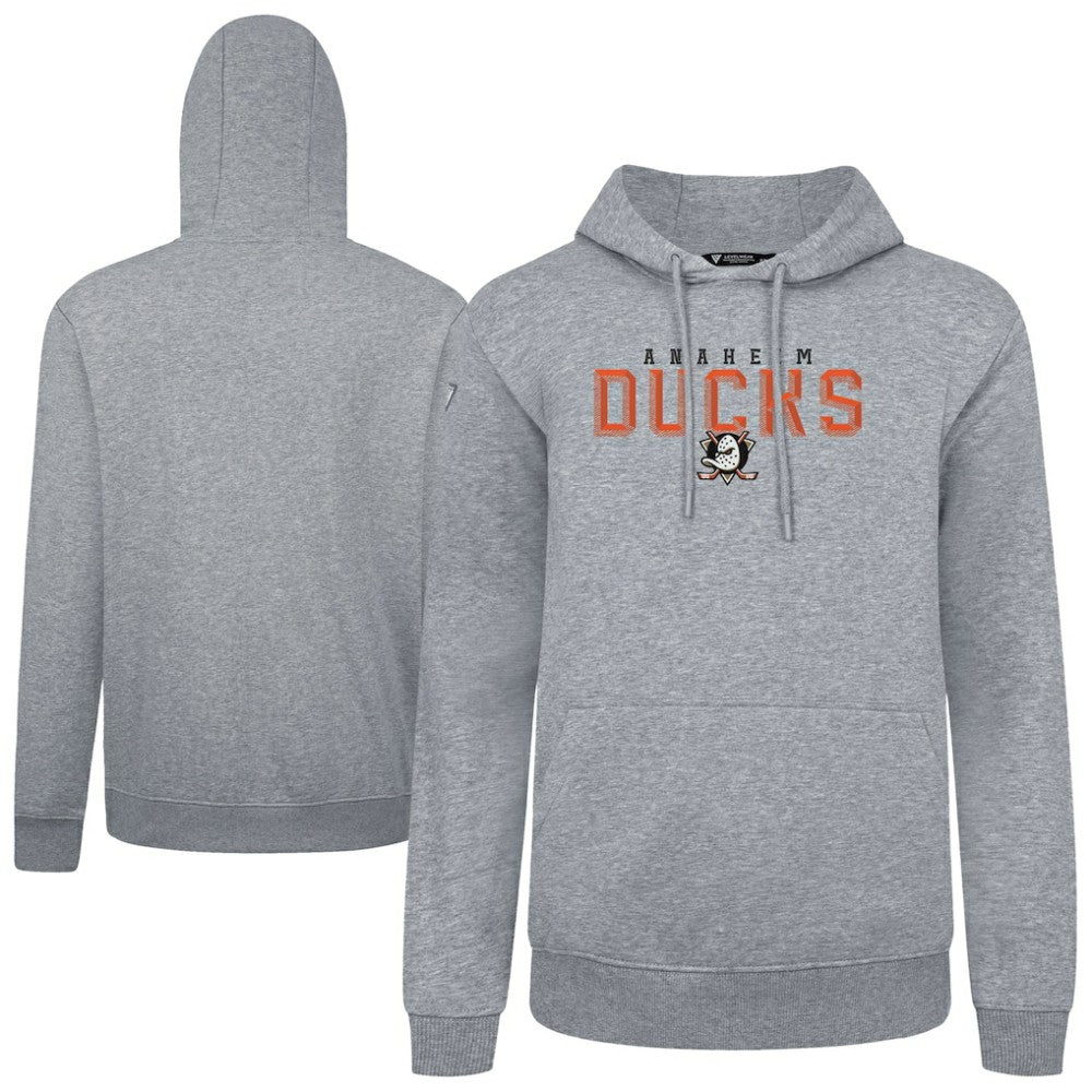 Anaheim Ducks Levelwear Podium Carve Pullover Hoodie Gray