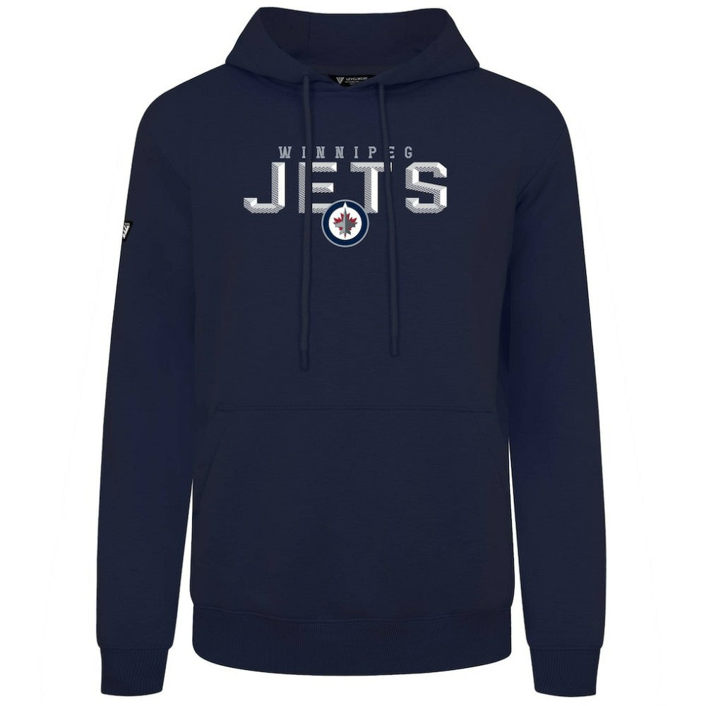 Winnipeg Jets Levelwear Podium Carve Pullover Hoodie Navy