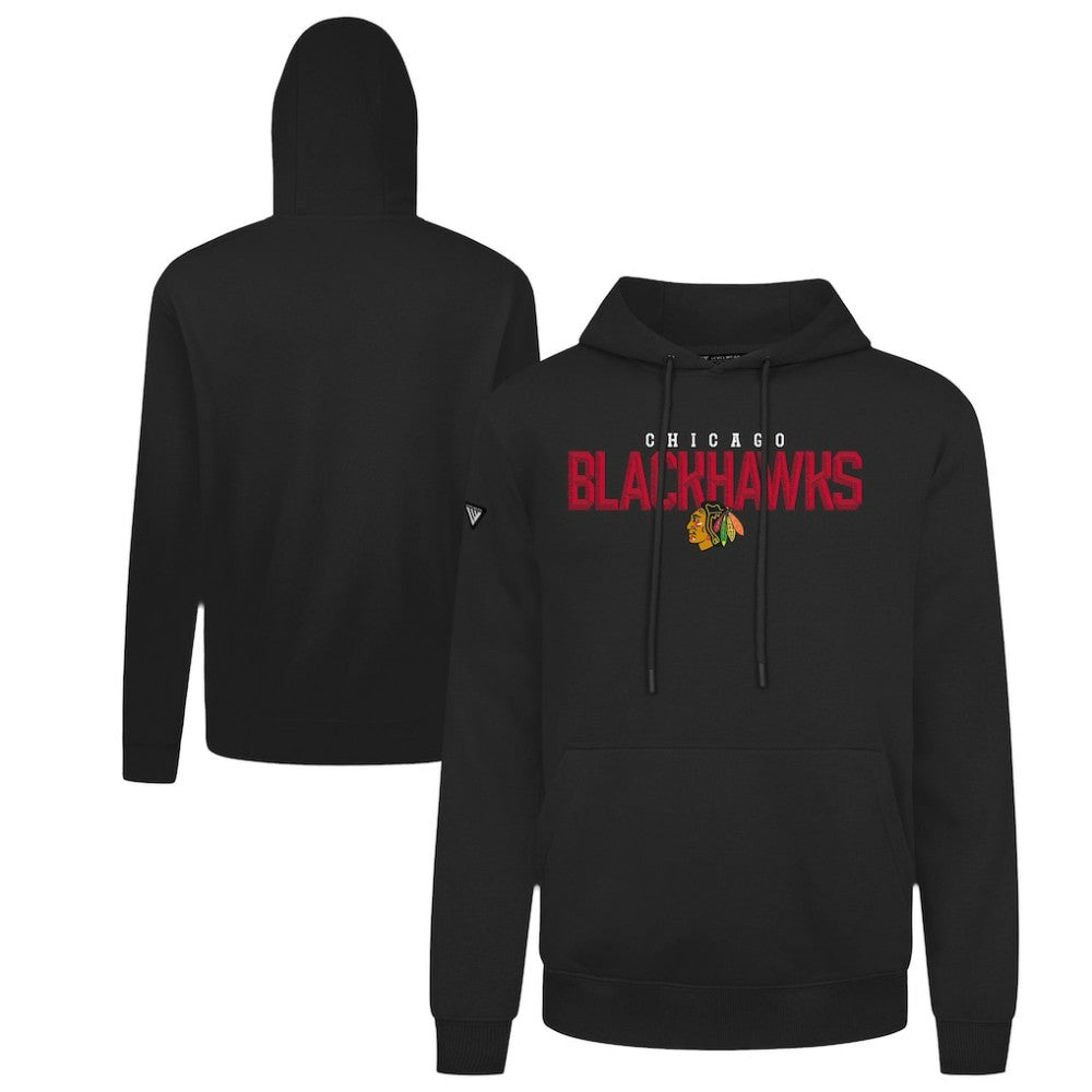 Chicago Blackhawks Levelwear Podium Carve Pullover Hoodie Black