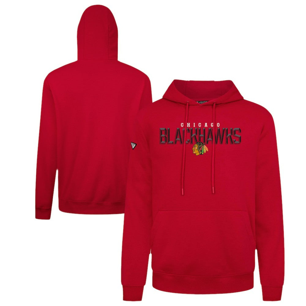 Chicago Blackhawks Levelwear Podium Carve Pullover Hoodie Red