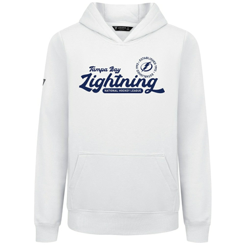 Tampa Bay Lightning Levelwear Youth Podium Monument Pullover Hoodie White
