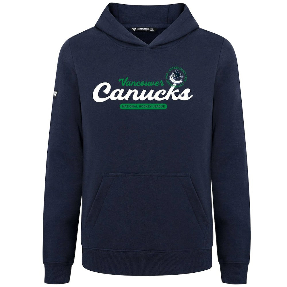 Vancouver Canucks Levelwear Youth Podium Monument Pullover Hoodie Navy